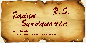 Radun Surdanović vizit kartica